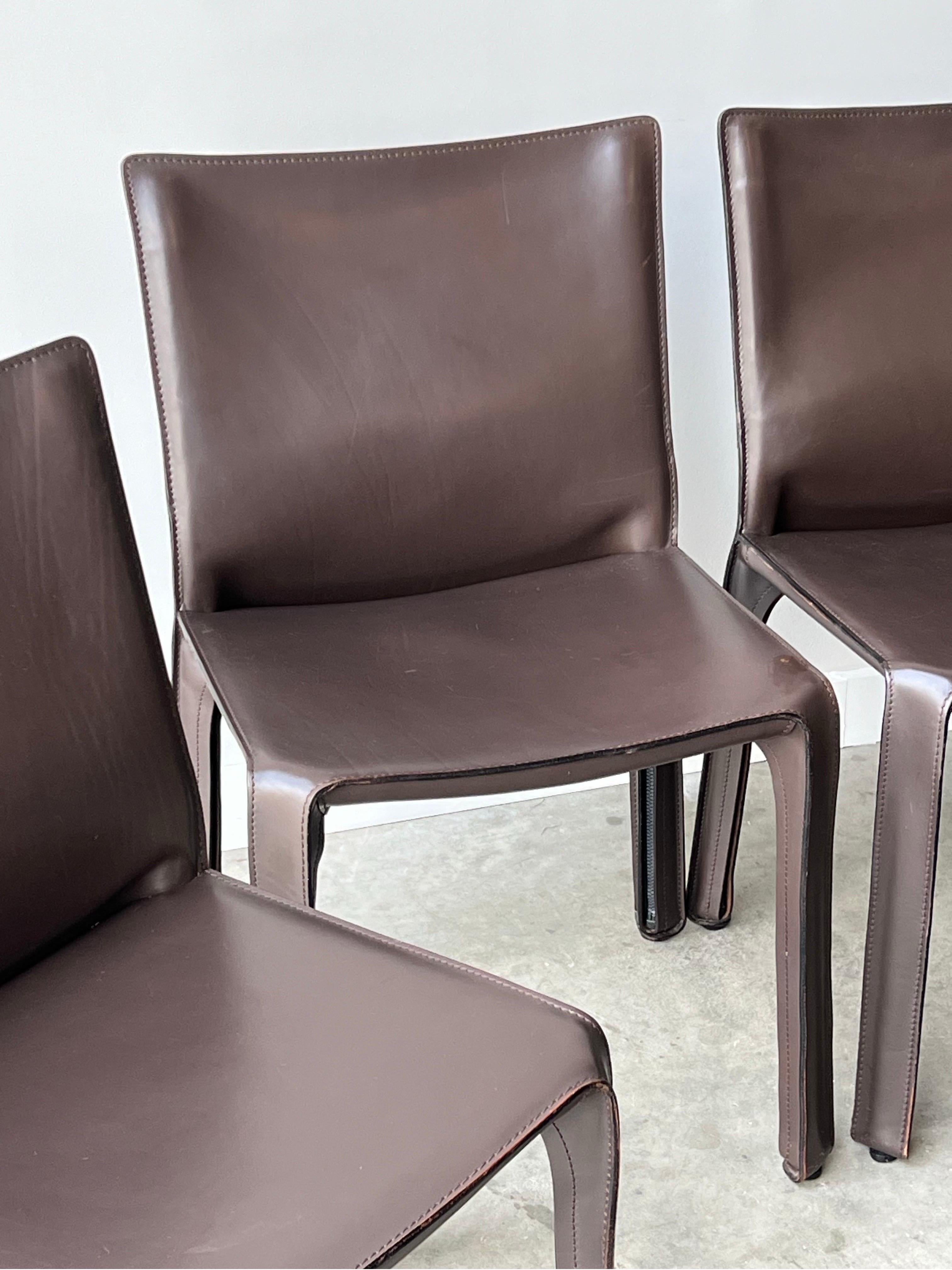 Late 20th Century Vintage  Leather 'CAB' Chairs by Mario Bellini for Cassina