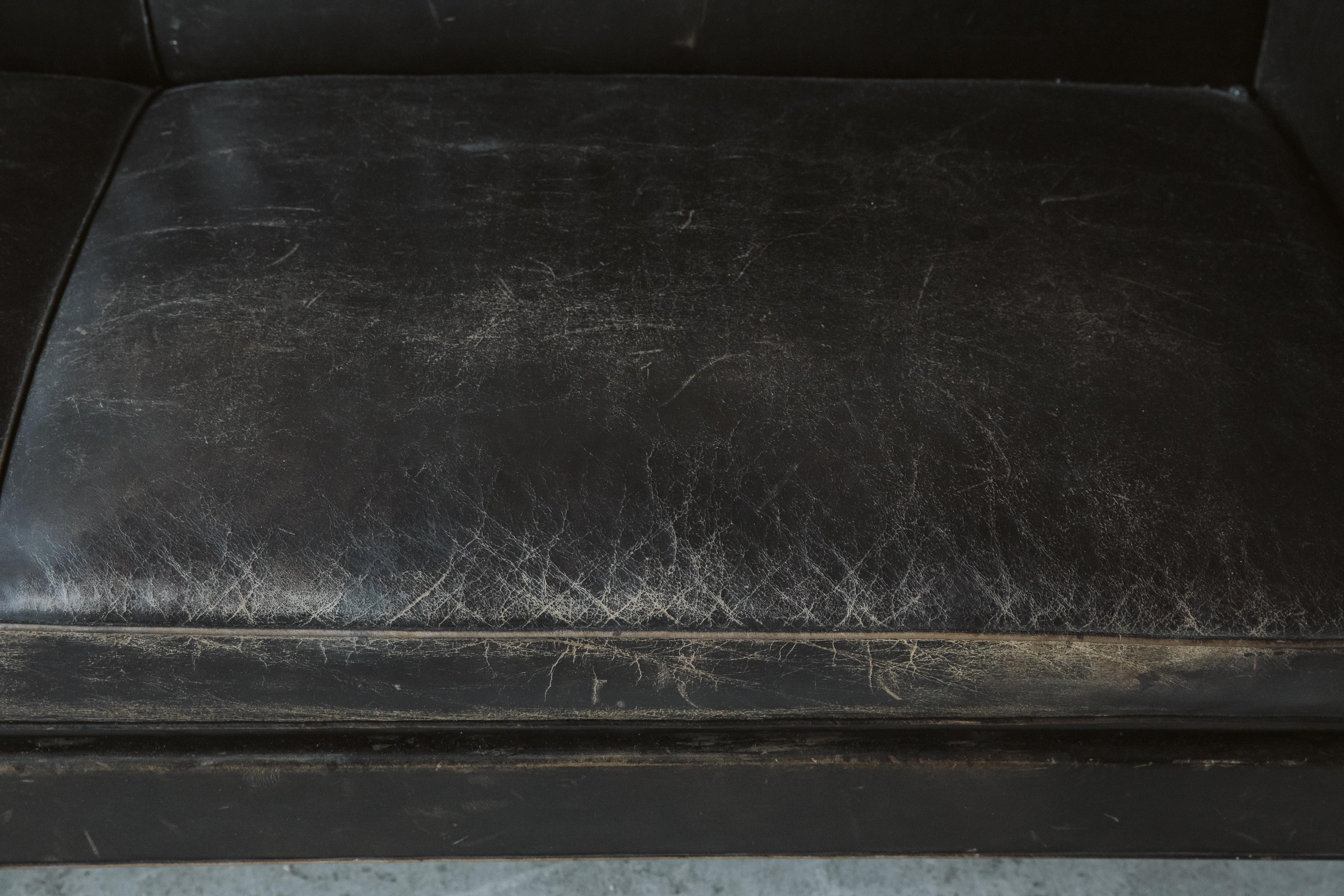 European Vintage Leather Cabinetmaker Sofa from Denmark, circa 1950 For Sale