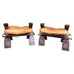 Vintage Leather Camel Saddles