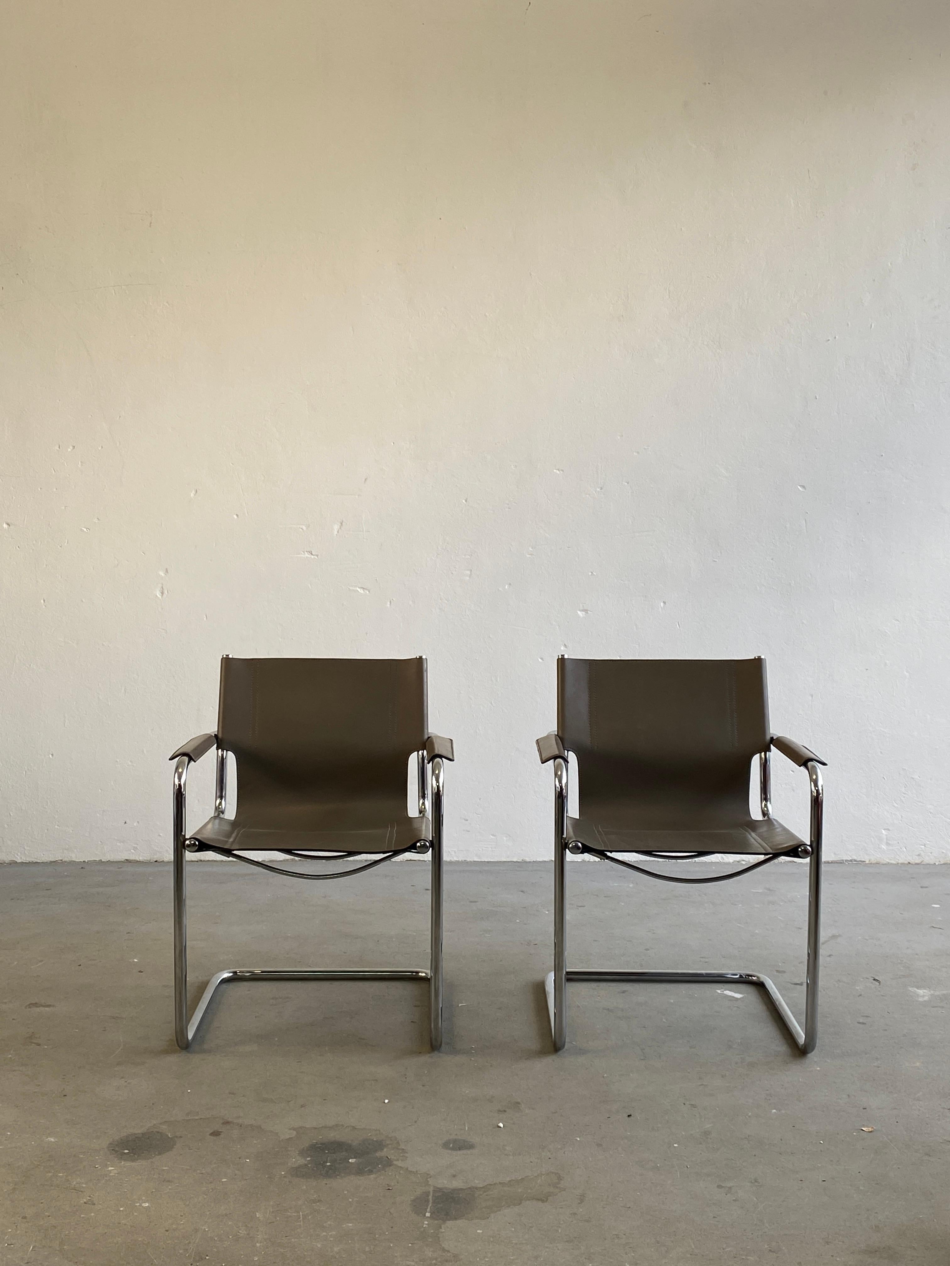 Vintage Leather Cantilever Chairs, Centro Studi for Matteo Grassi, 1980s Italy 3