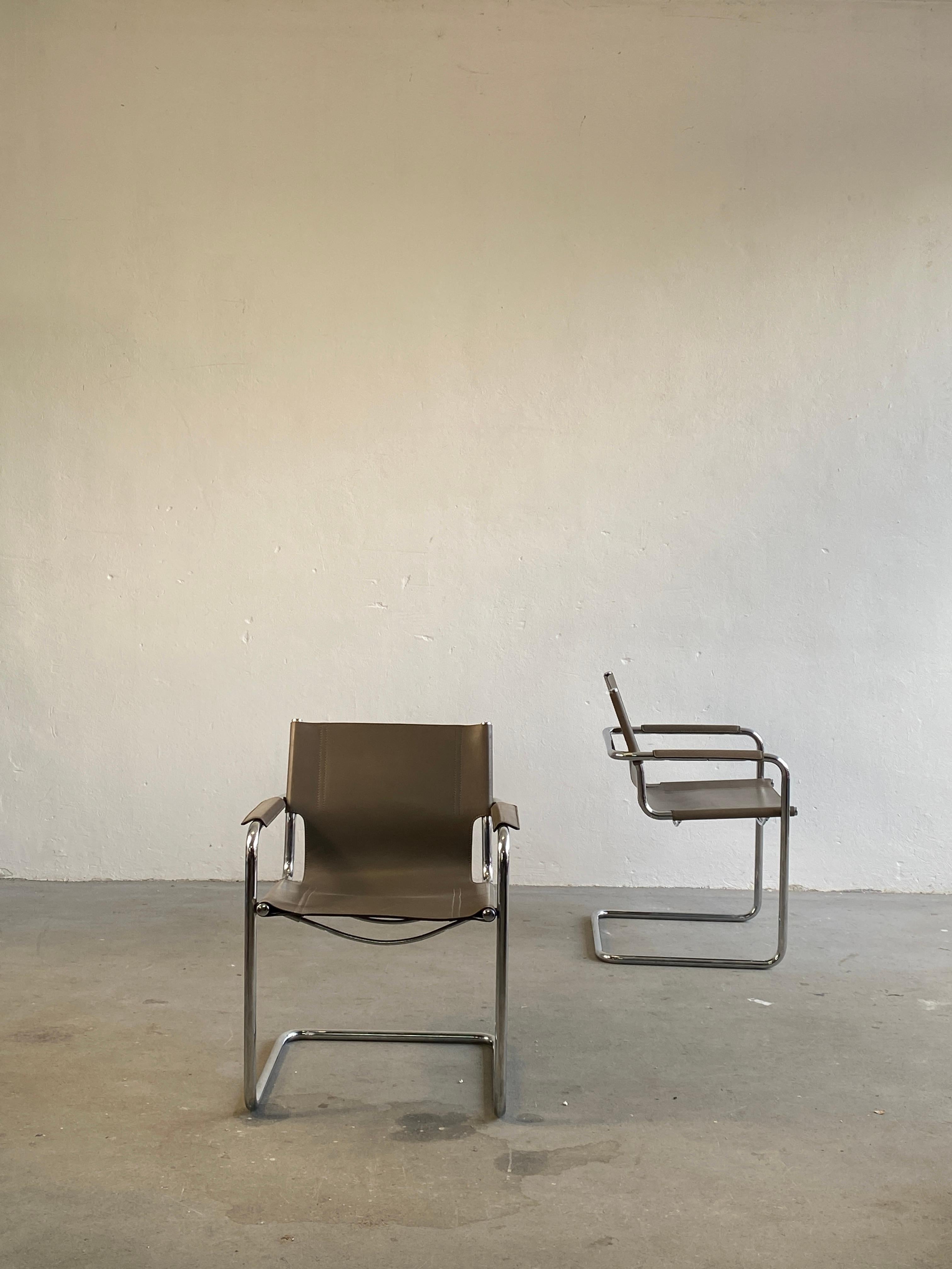 Vintage Leather Cantilever Chairs, Centro Studi for Matteo Grassi, 1980s Italy 2