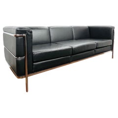 Vintage Leather Cartwright Sofa in the Style of Le Corbusier
