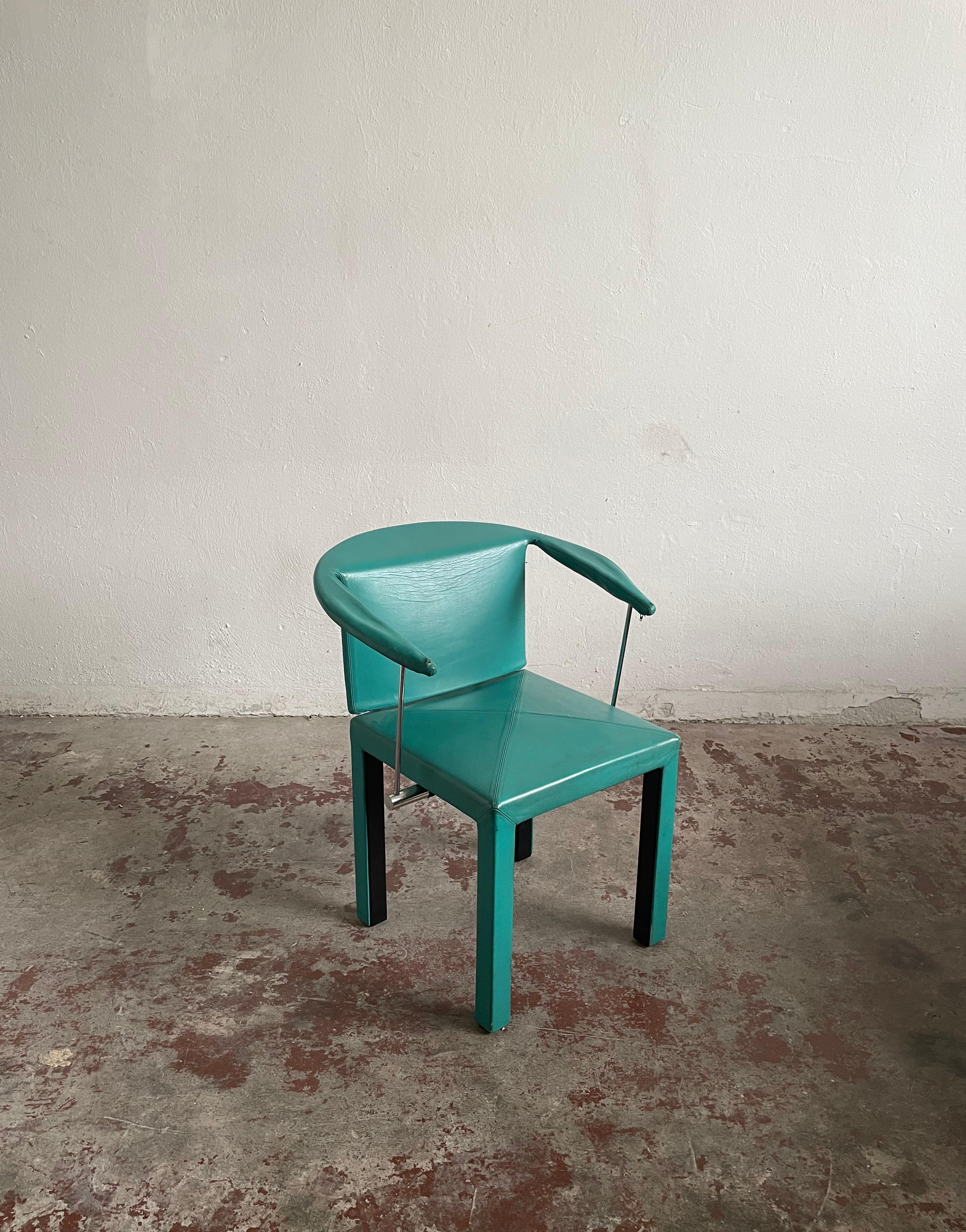 Post-Modern Vintage Leather Chair by Paolo Piva for B&B Italia, Model 'Arcella' 1980s