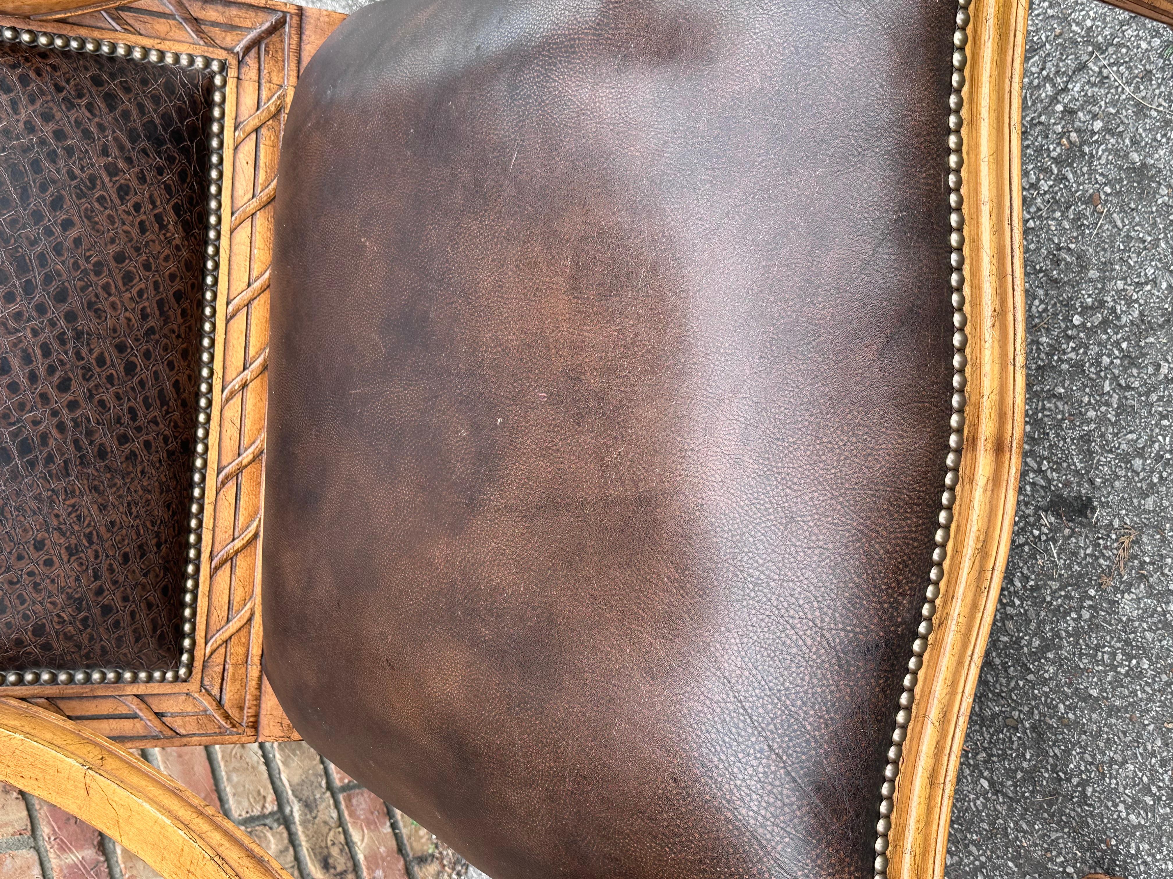 Americano Sedia in pelle vintage in vendita