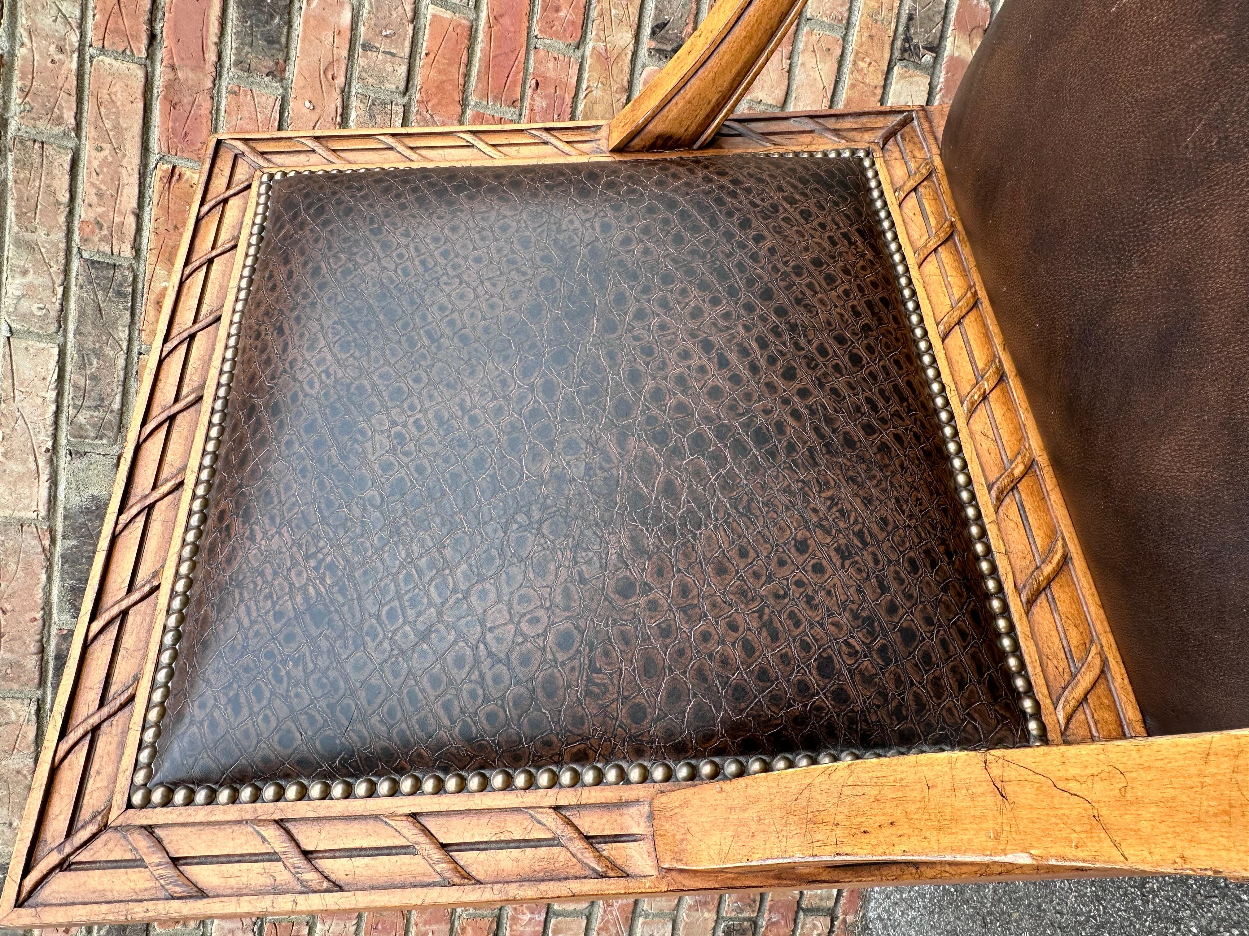 Sedia in pelle vintage In condizioni buone in vendita a Nashville, TN