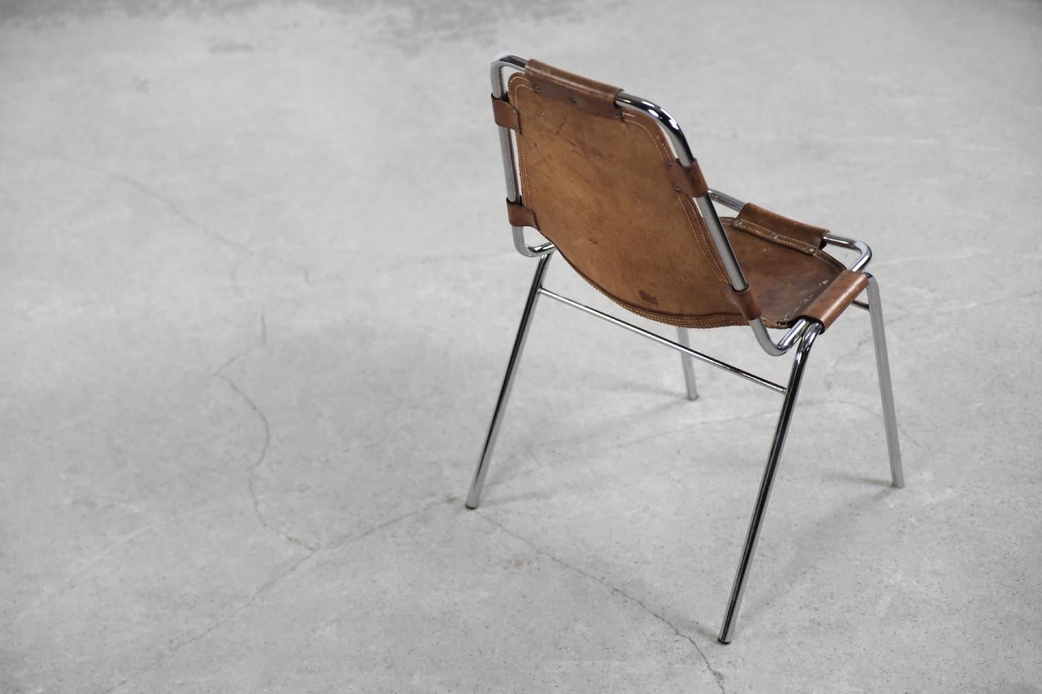 Mid-Century Modern Leather Chair Chosen by Charlotte Perriand for Les Arcs, 1960 4