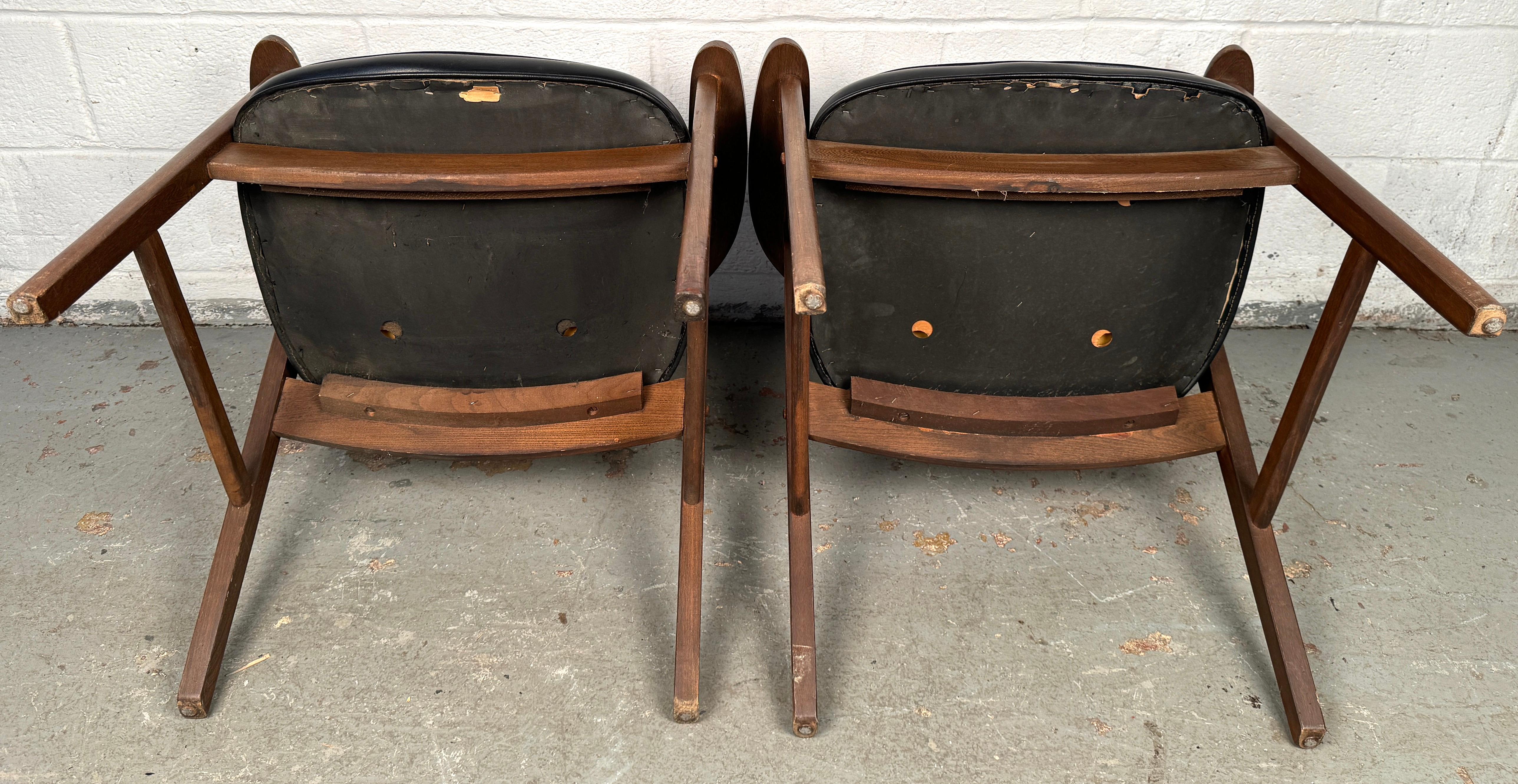 Vintage Leather Chairs By Murphy Miller For Kroehler Furniture For Sale 7