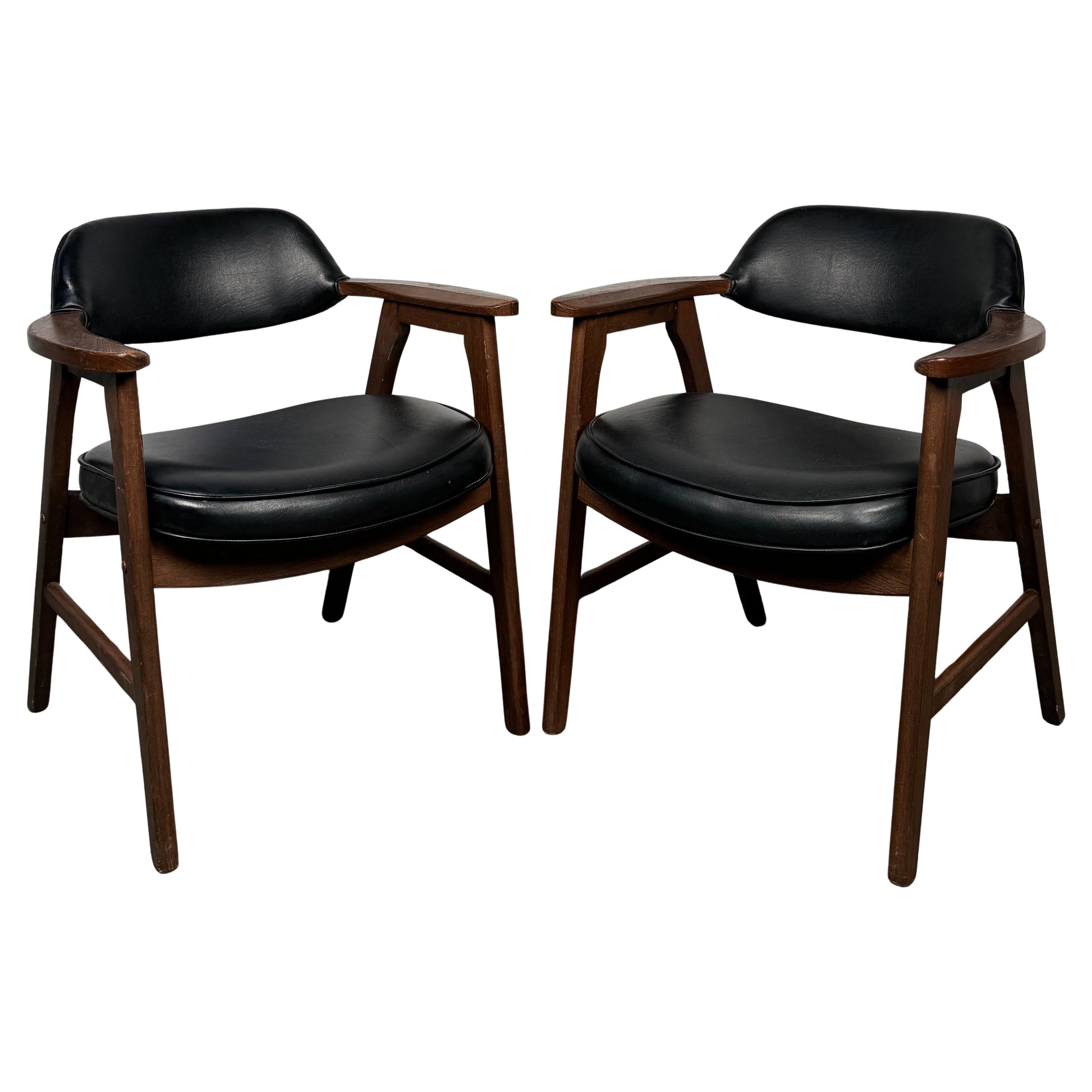 Vintage Leather Chairs By Murphy Miller For Kroehler Furniture