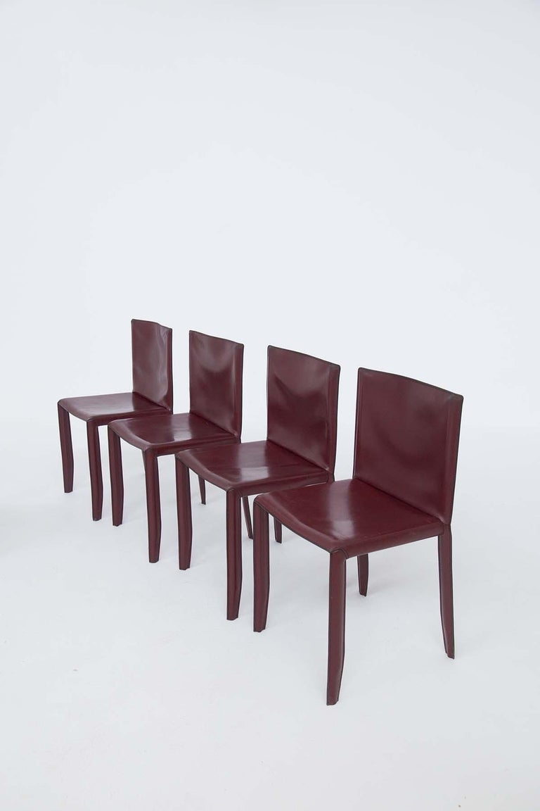 Vintage Leather Chairs for Cattelan Italia, 1980s For Sale 2