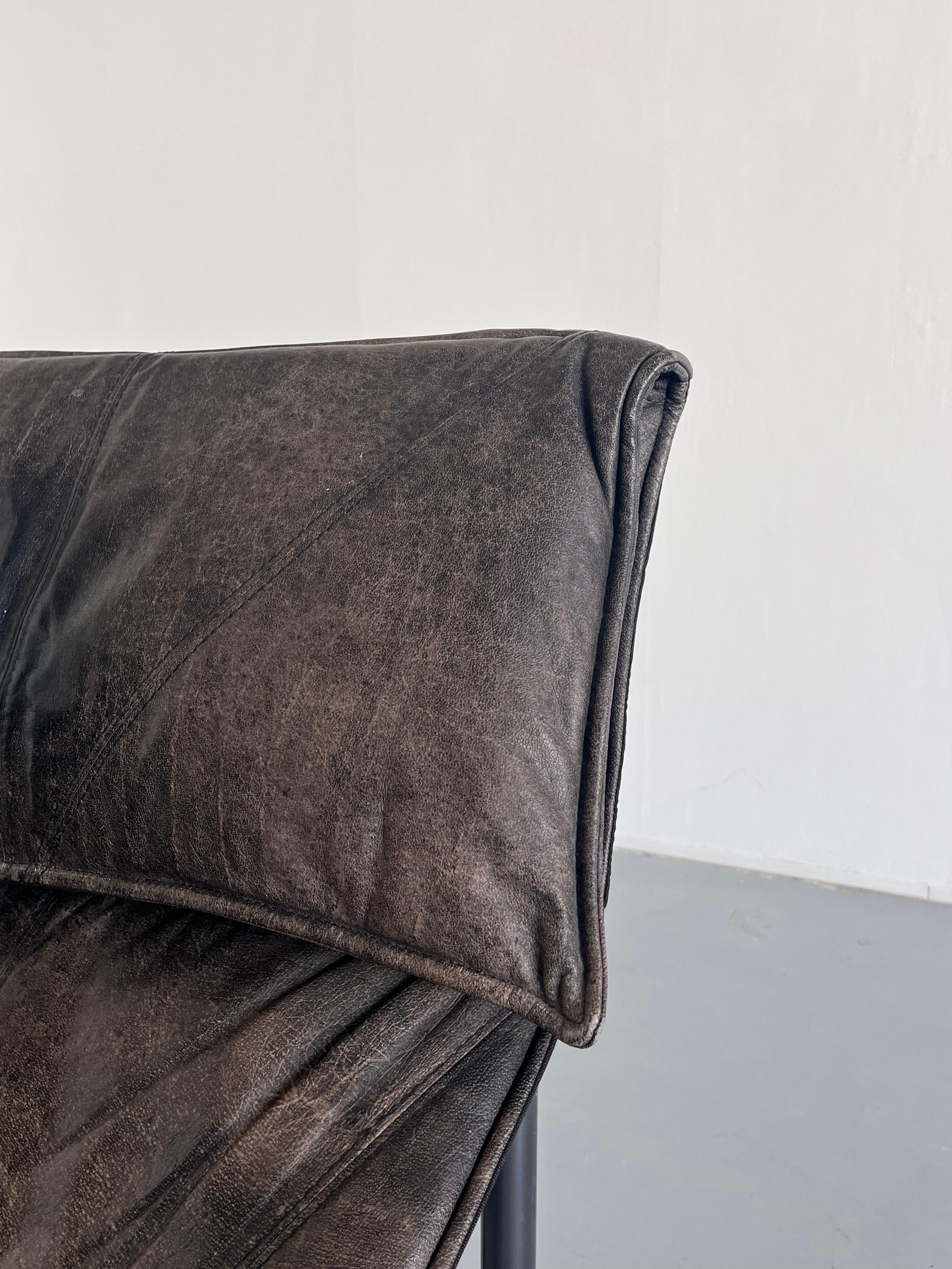 Vintage Leather Chaise Longue by Tord Bjorklund for Ikea, Sweden, 1980s 2