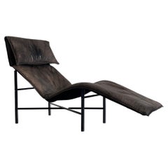Vintage Leather Chaise Longue by Tord Bjorklund for Ikea, Sweden, 1980s