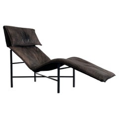 Chaise longue en cuir vintage de Tord Bjorklund pour Ikea, Suède, années 1980