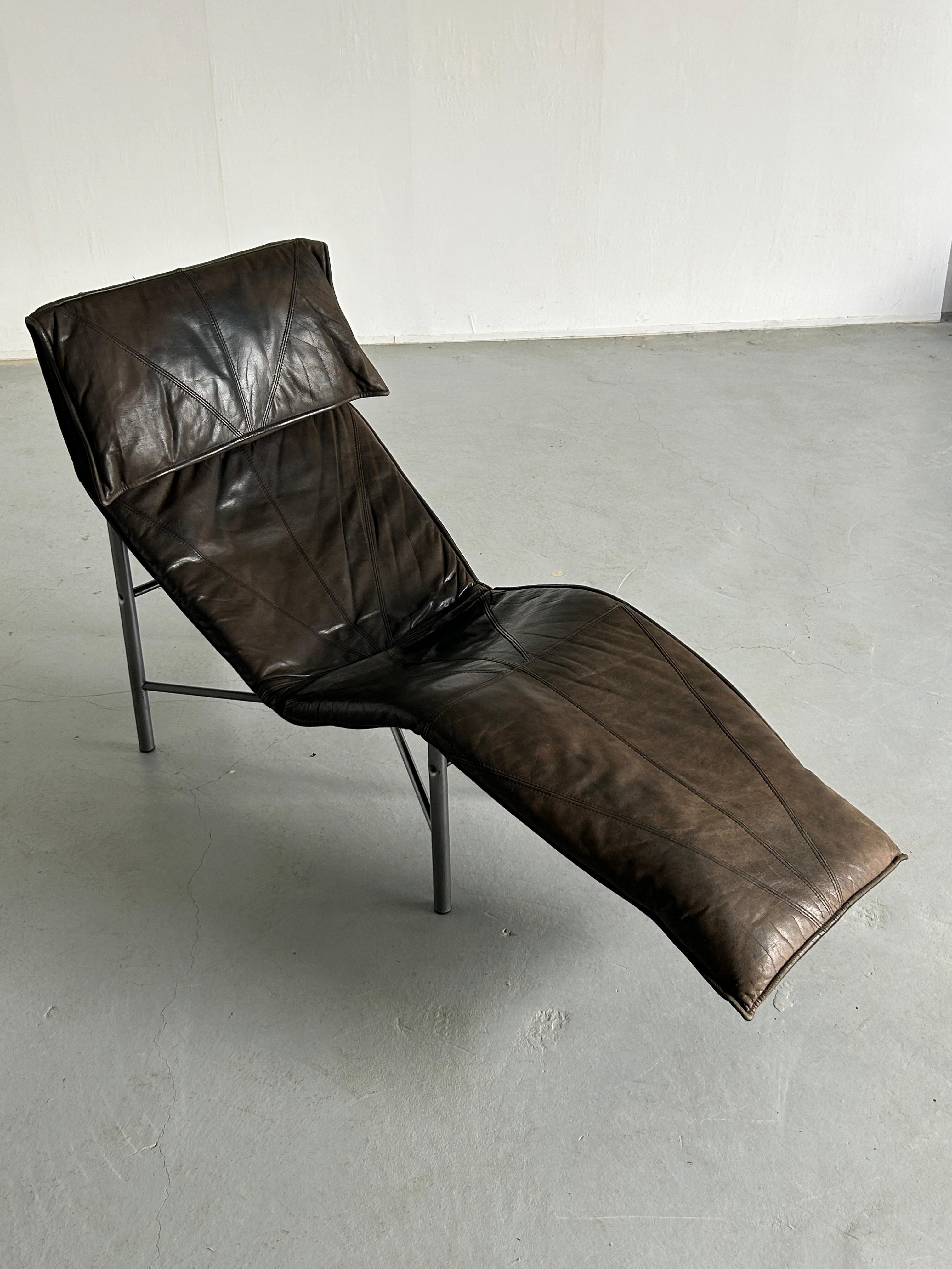 Late 20th Century Vintage Leather Chaise Longue, Daybed by Tord Bjorklund for Ikea, Sweden, 1980s
