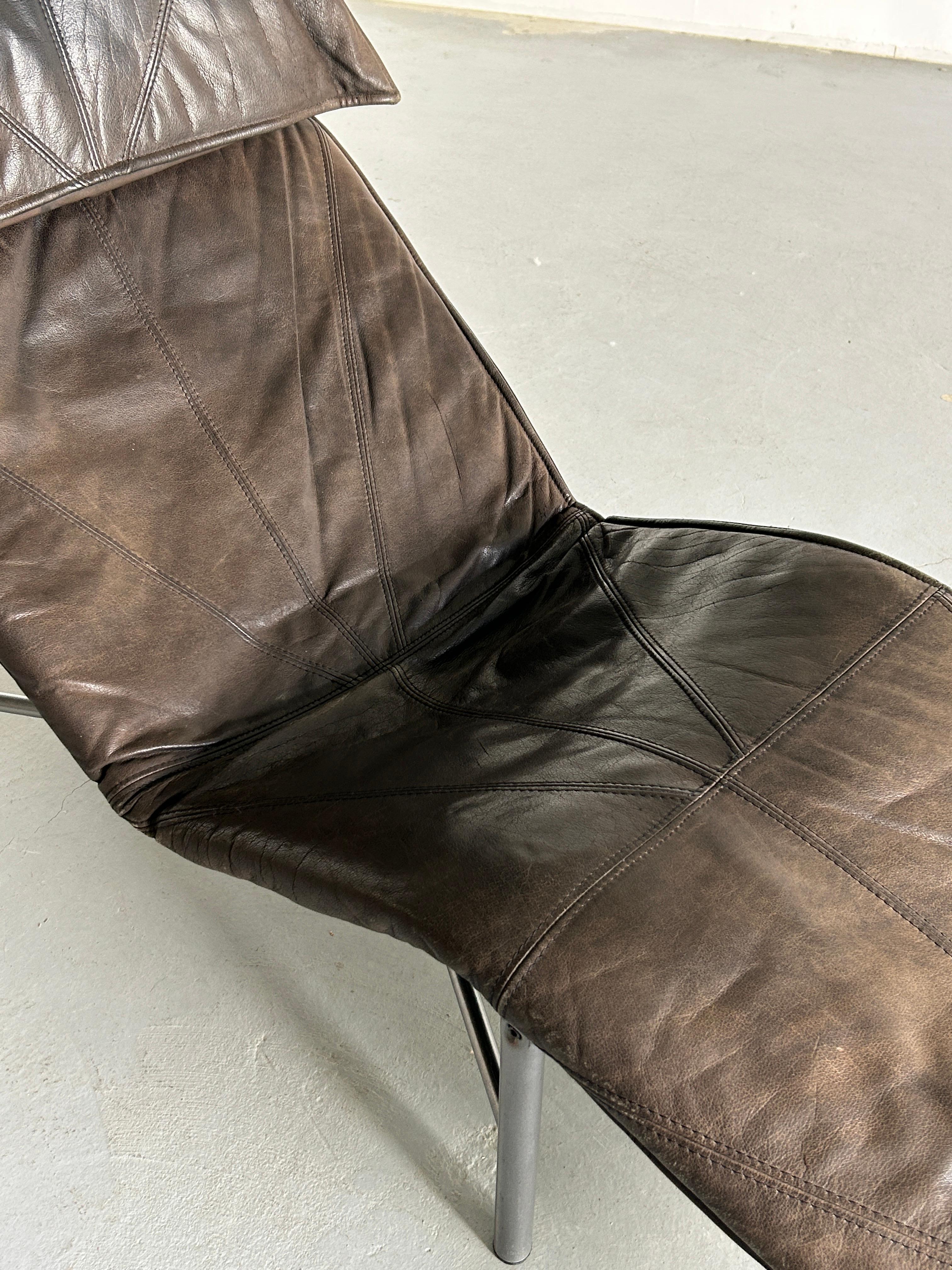 Vintage Leather Chaise Longue, Daybed by Tord Bjorklund for Ikea, Sweden, 1980s 2