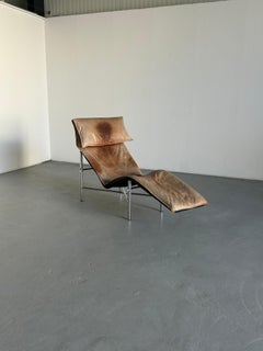 Vintage Chaiselongue aus Leder in Cognacfarbenem Leder von Tord Bjorklund für Ikea, 1980