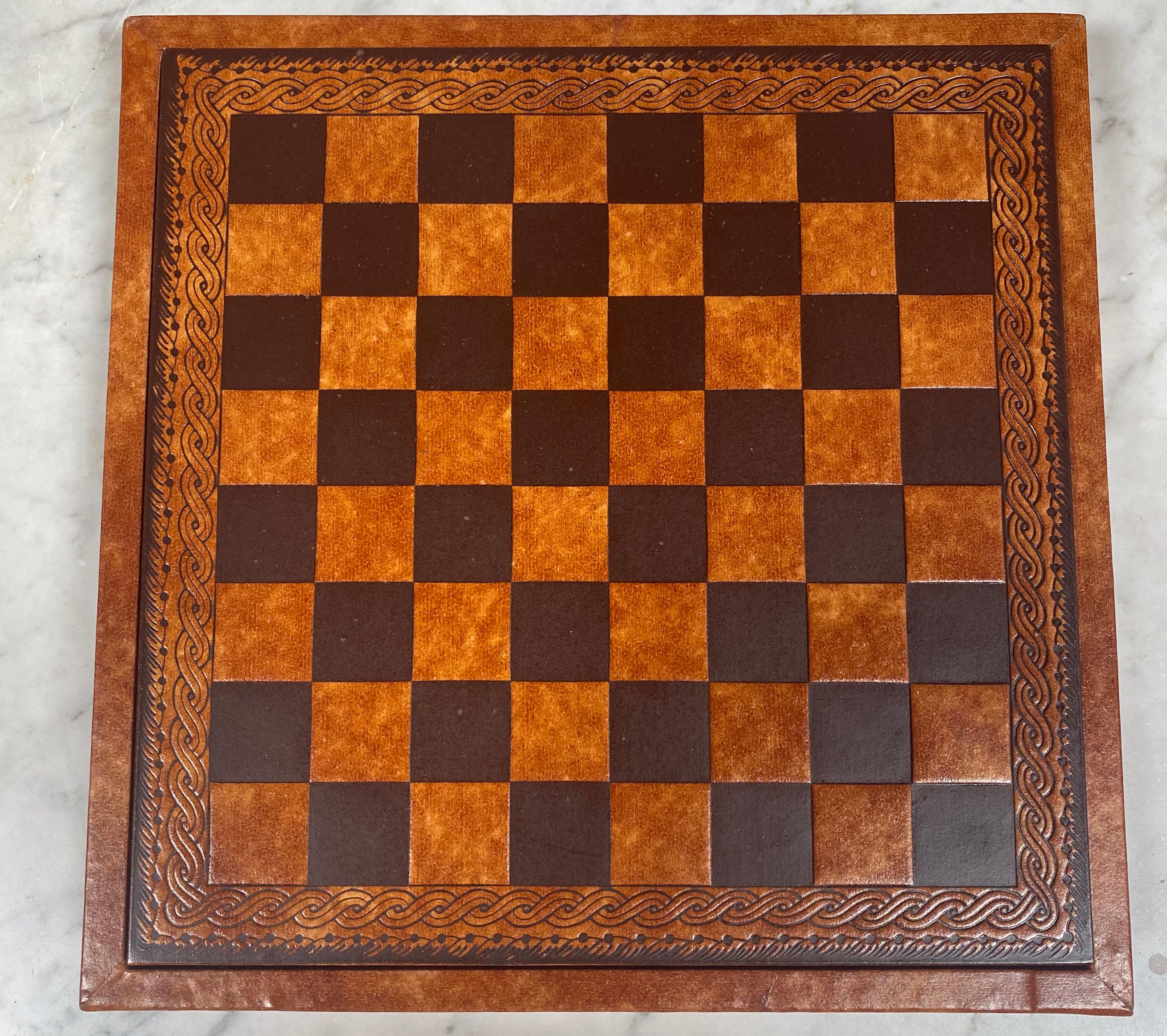 italian leather chess board