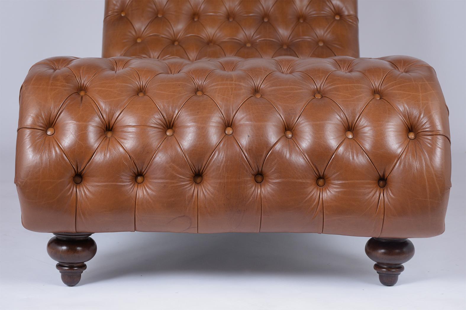 retro leather chaise lounge