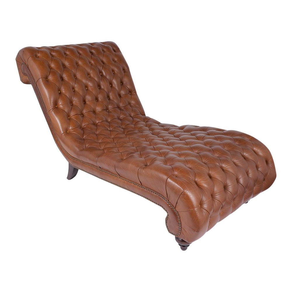 Vintage Leather Chaise Lounge