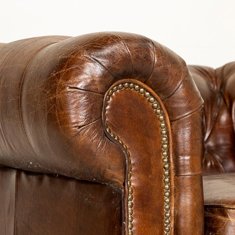 20th Century Vintage Leather Chesterfield Club Chair Armchair
