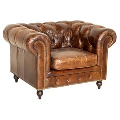 Vintage Leather Chesterfield Club Chair Armchair