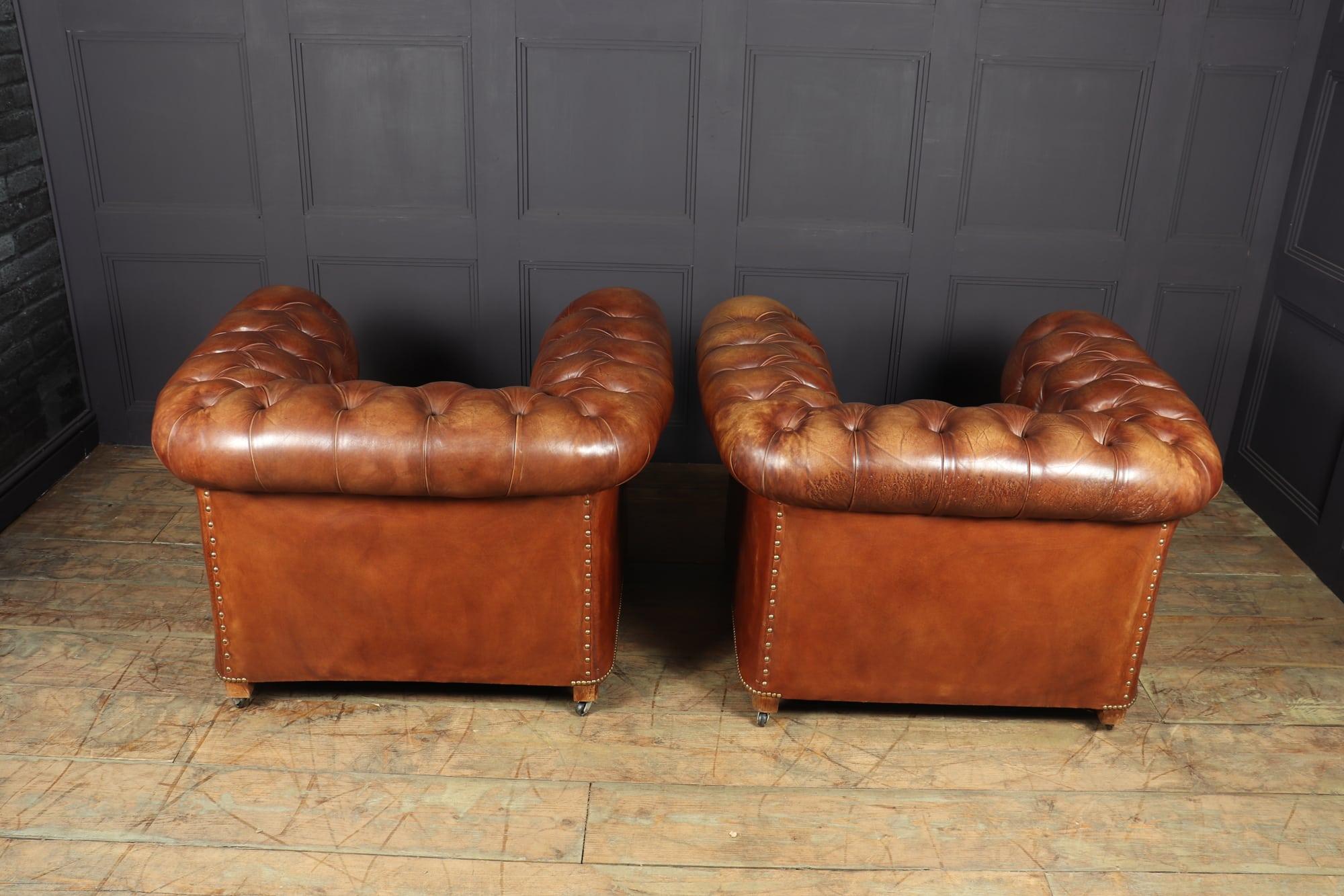 Vintage Leather Chesterfield Club Chairs 5