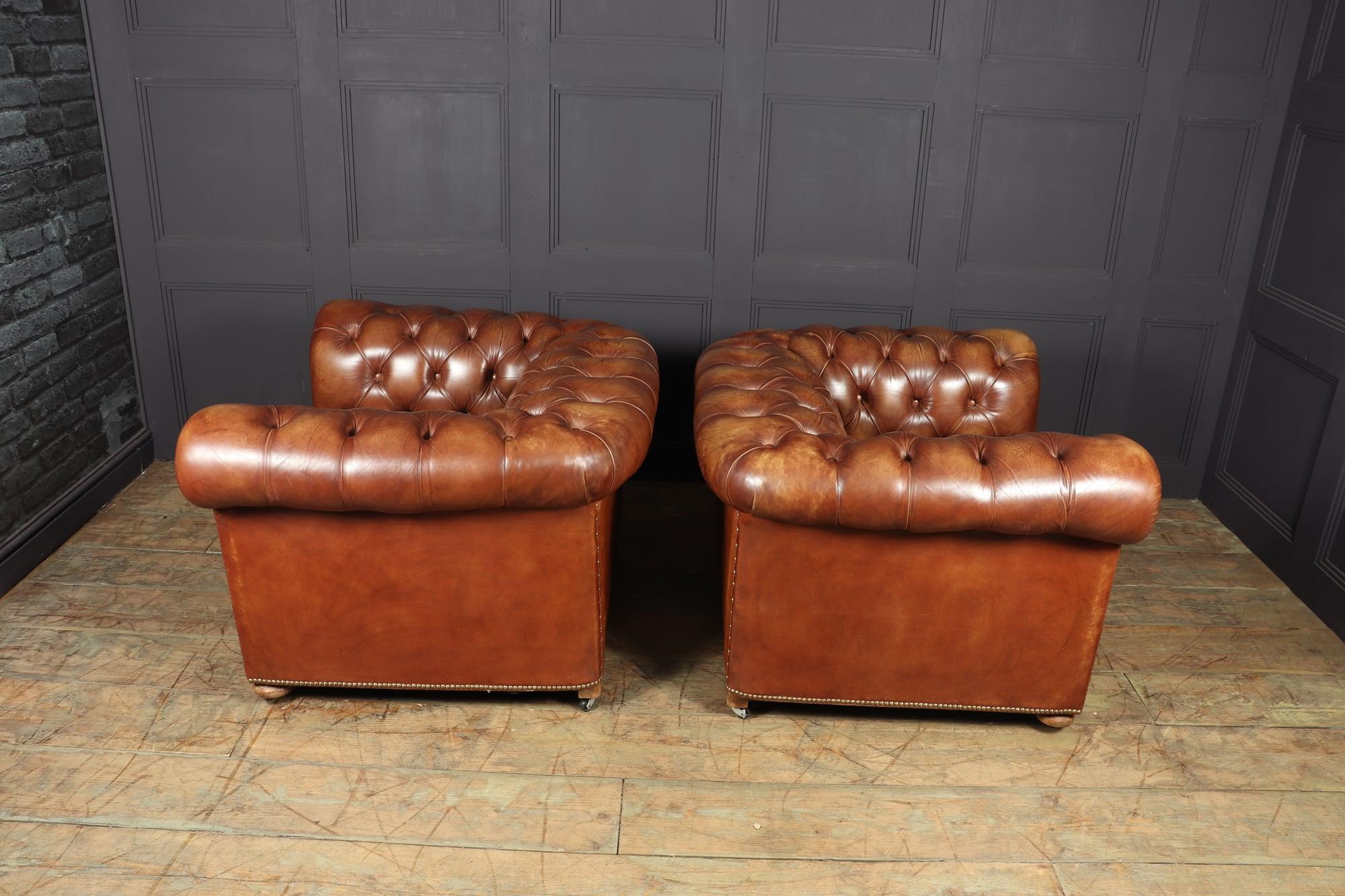 Vintage Leather Chesterfield Club Chairs 6