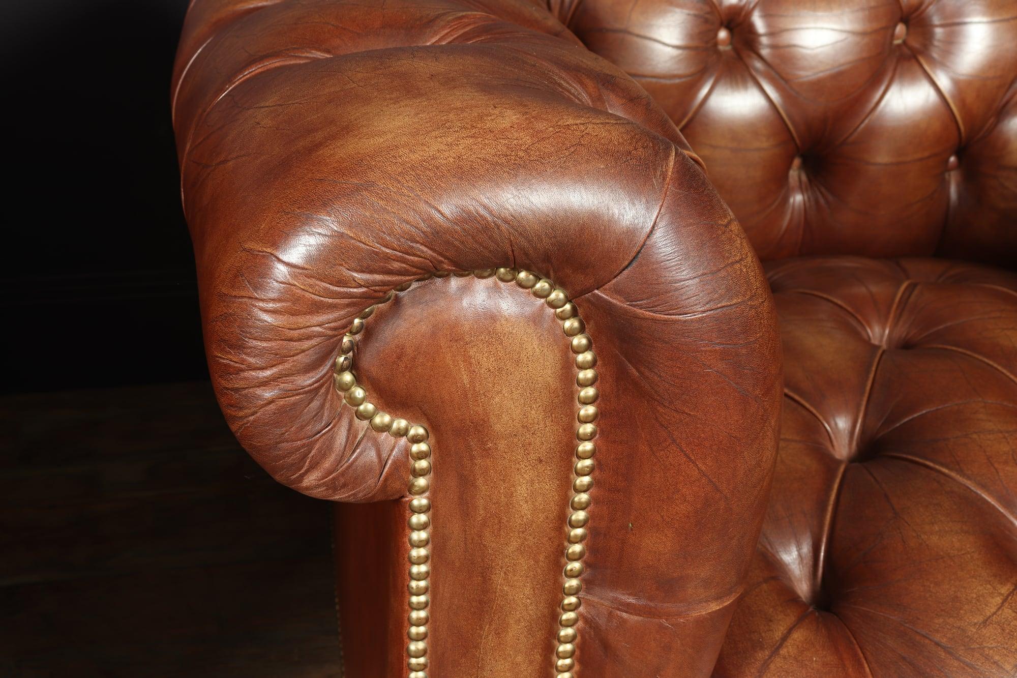 Vintage Leather Chesterfield Club Chairs 1