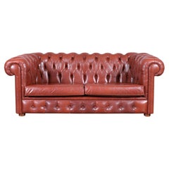 Vintage Leather Chesterfield Loveseat