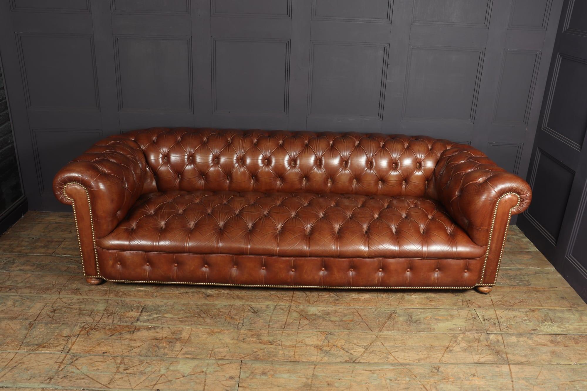 4 seater leather chesterfield