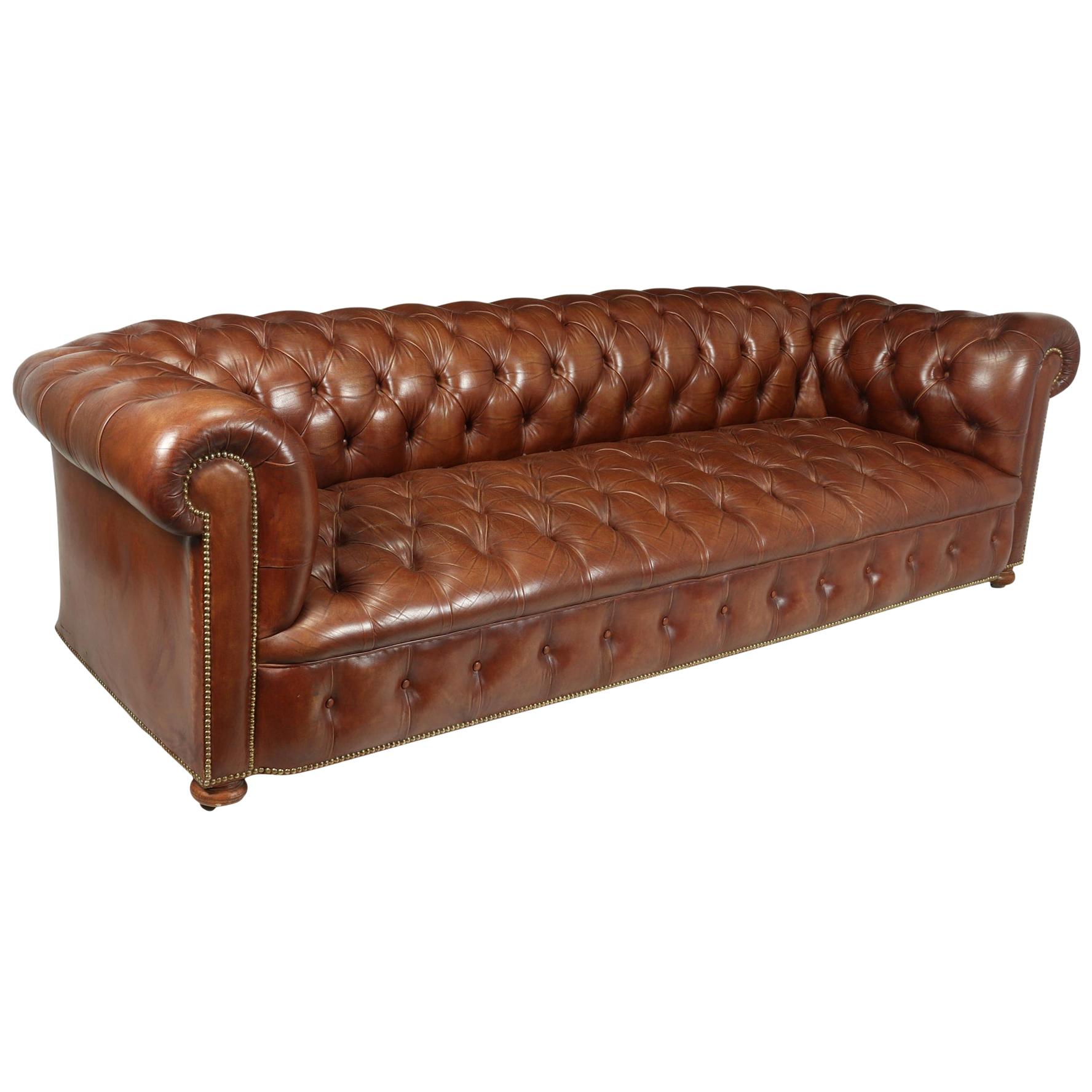 Vintage Leather Chesterfield Sofa 4 seat