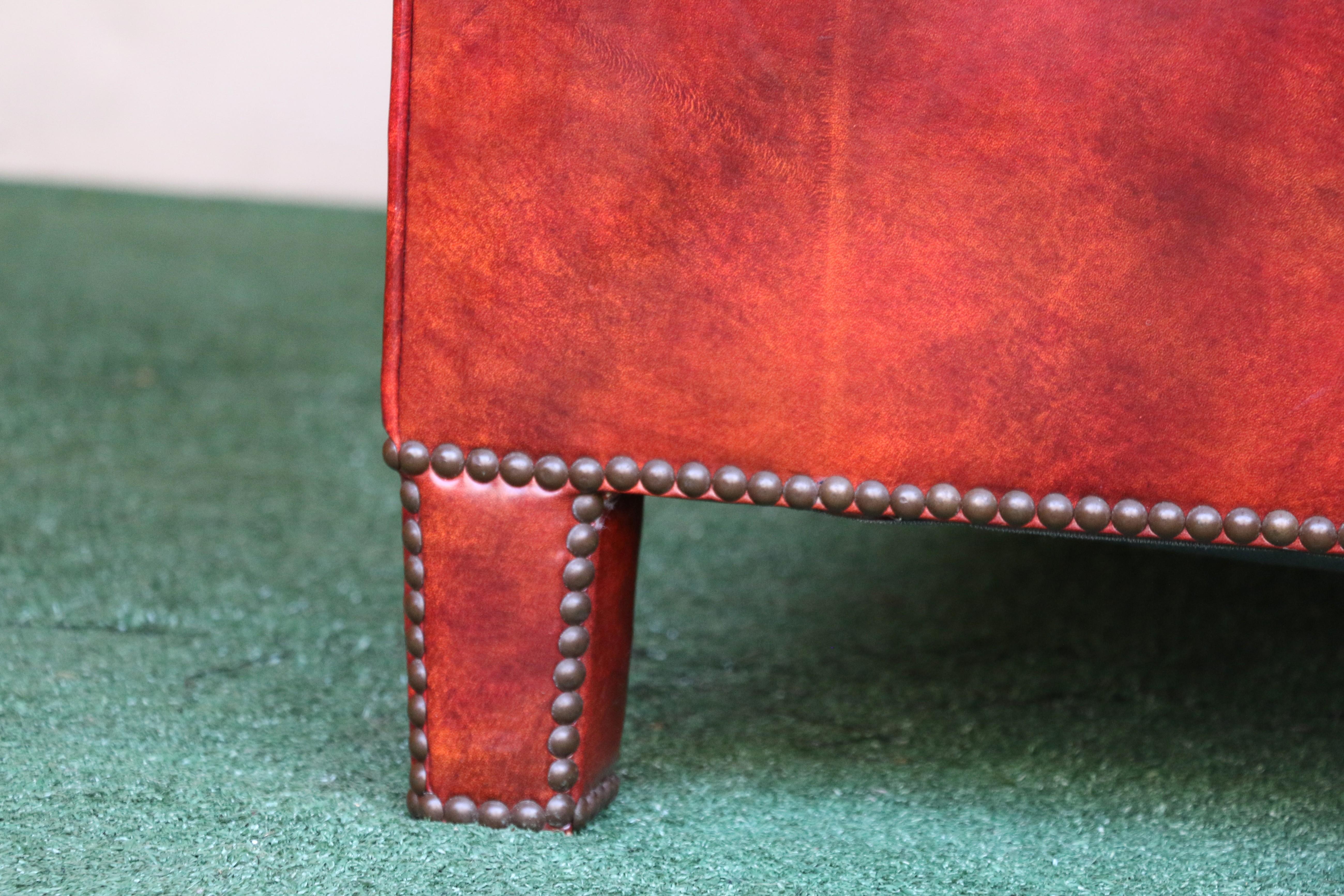 Vintage Leather Chesterfield Sofa by Baker Furniture, Circa 1950's For Sale 12