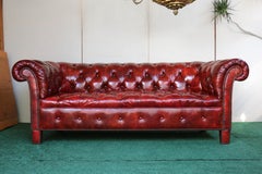 Vintage Leather Chesterfield Sofa by Baker Furniture, Circa 1950's