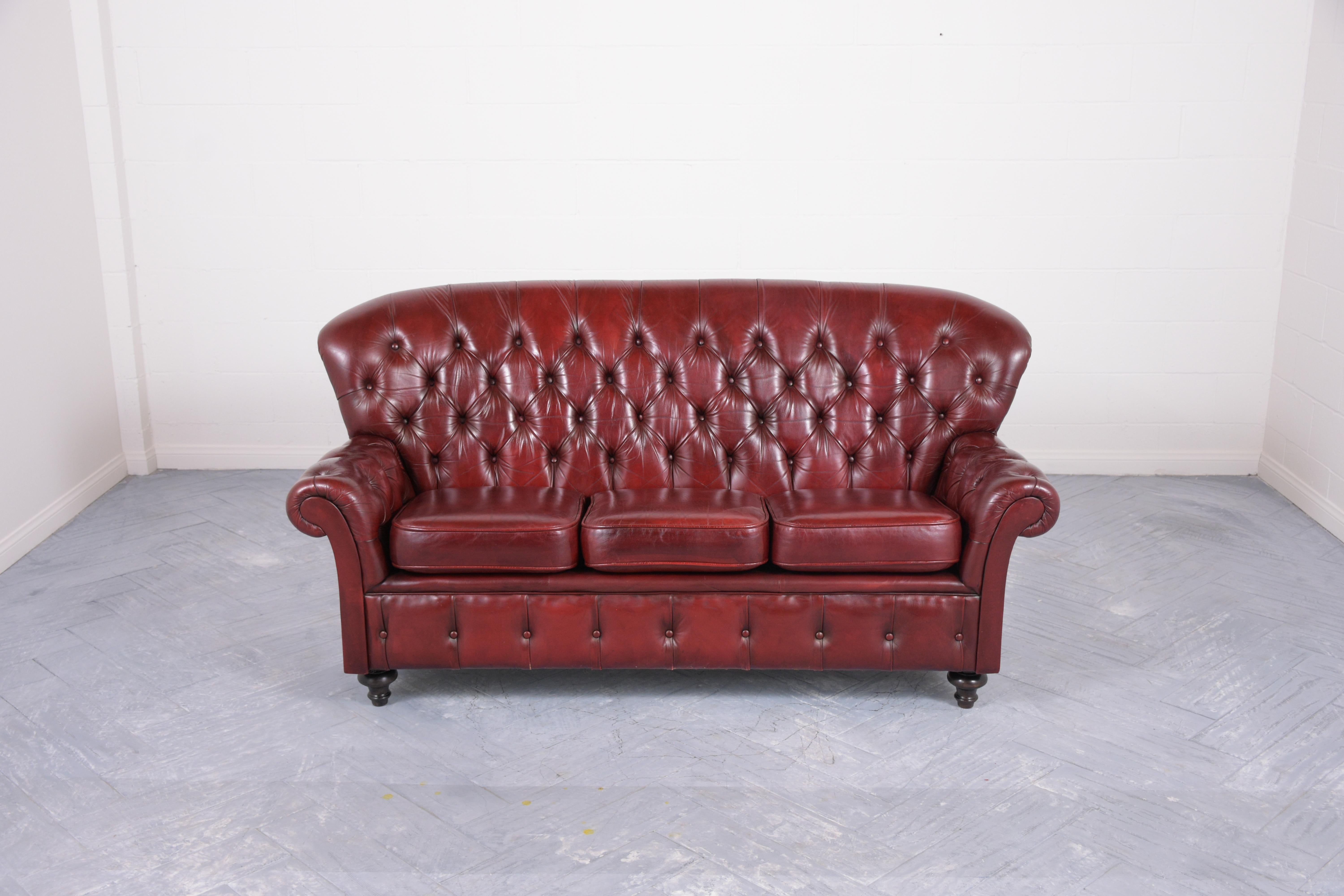 Light Tan Leather Chesterfield Sofas by Hancock and Moore at 1stDibs