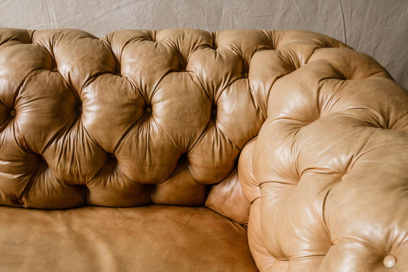 Vintage Leather Chesterfield Sofa from Denmark, Circa 1950 1