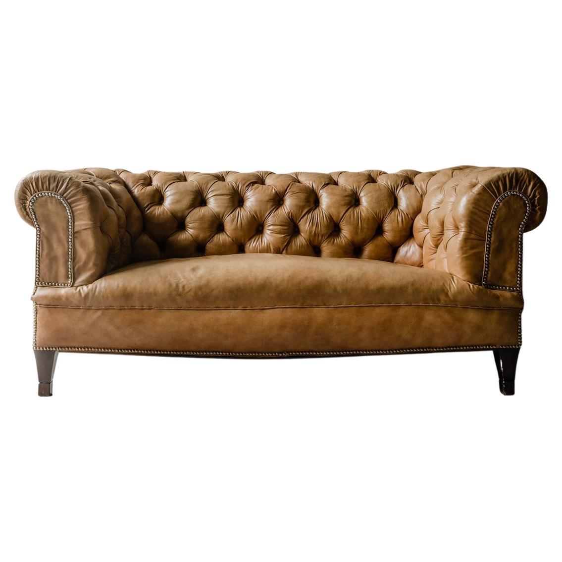 Vintage Leather Chesterfield Sofa from Denmark, Circa 1950