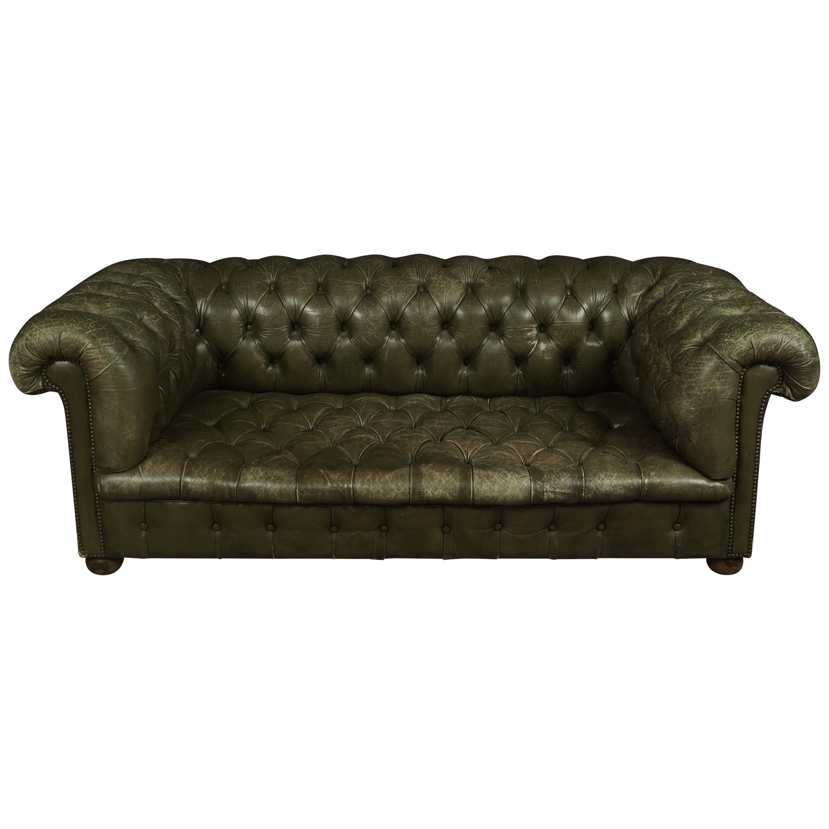 Vintage Leather Chesterfield Sofa from England, circa 1960