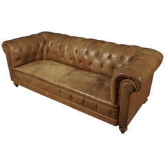 Vintage Leather Chesterfield Sofa from Sweden, circa 1970