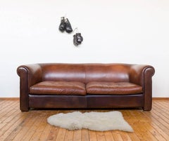 Vintage Leather Chesterfield Sofa in Hand Dyed Tan