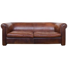 Retro Leather Chesterfield Sofa in Hand Dyed Tan