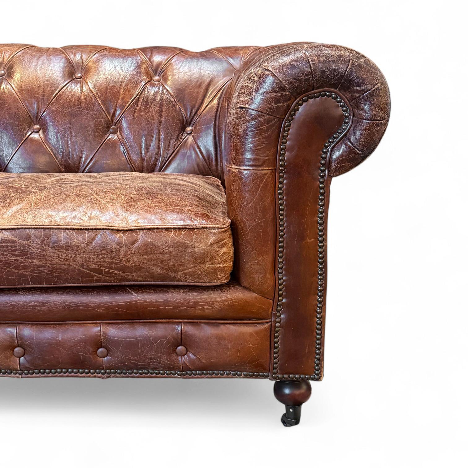Vintage Leather Chesterfield Sofa, Late 20th Century For Sale at 1stDibs