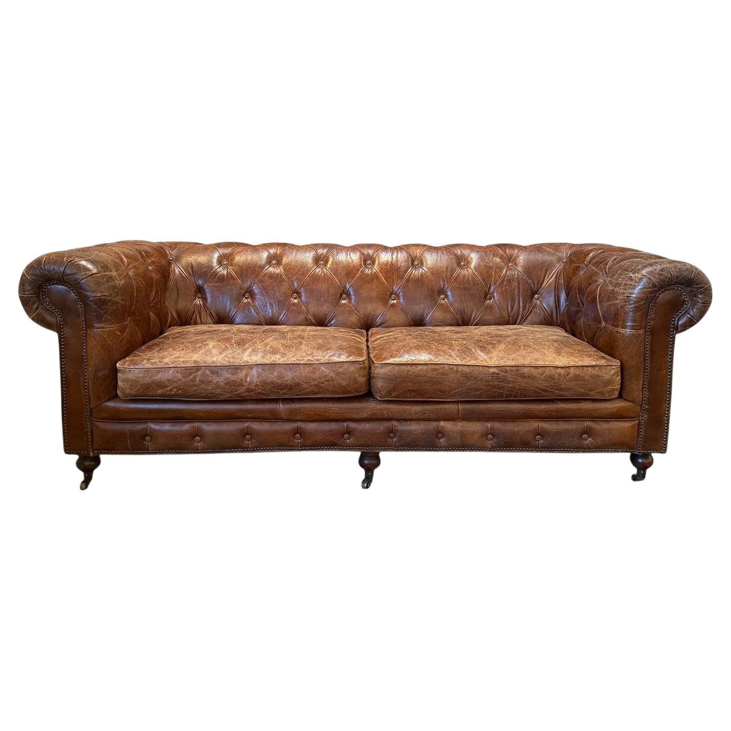 Vintage Leather Chesterfield Sofa, Late 20th Century