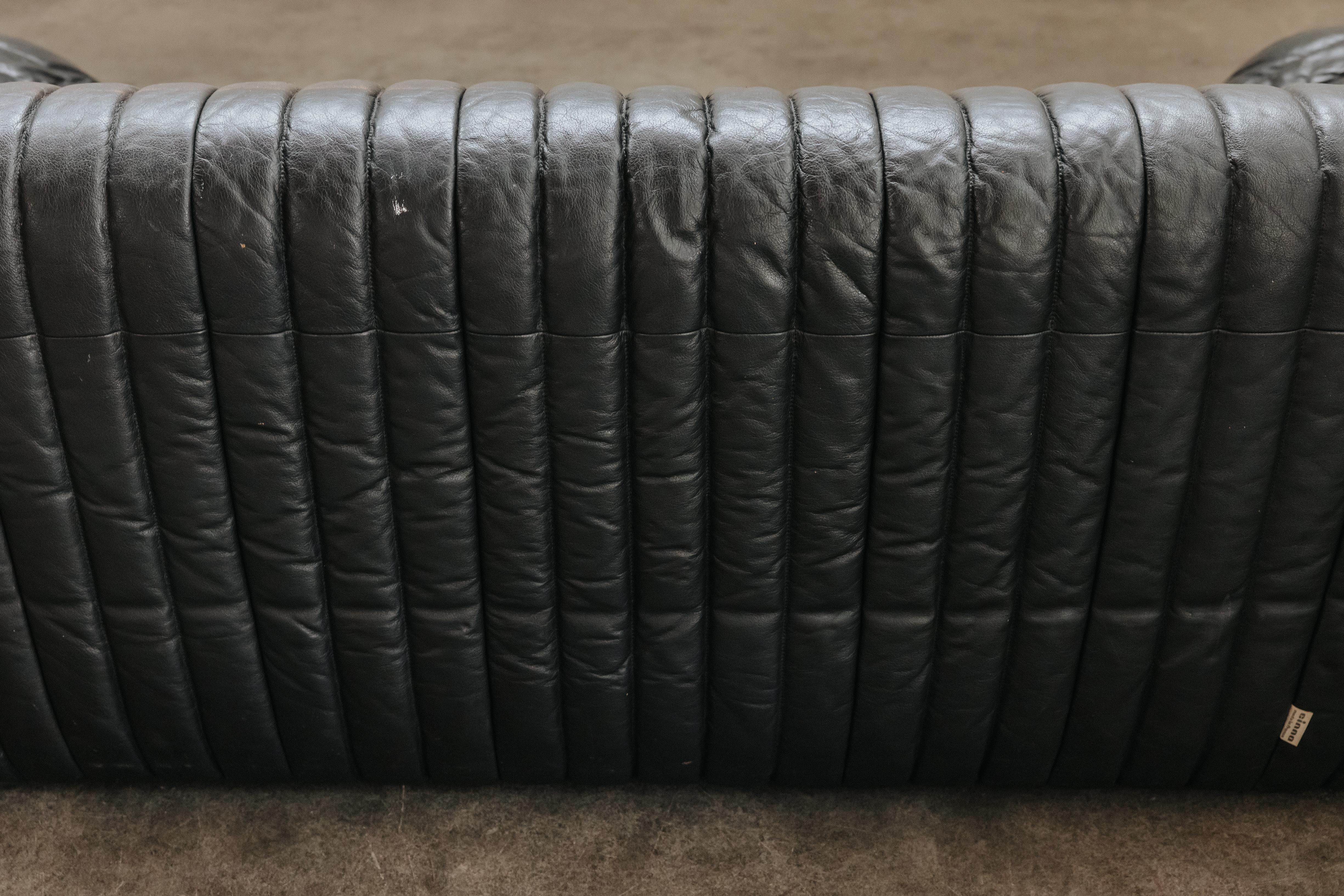 Vintage Leather Cinna Three Seater Sofa From France, Circa 1970 4