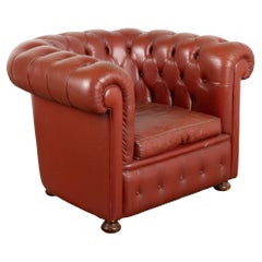 Vintage Leather Club Armchair, Denmark circa 1940-60