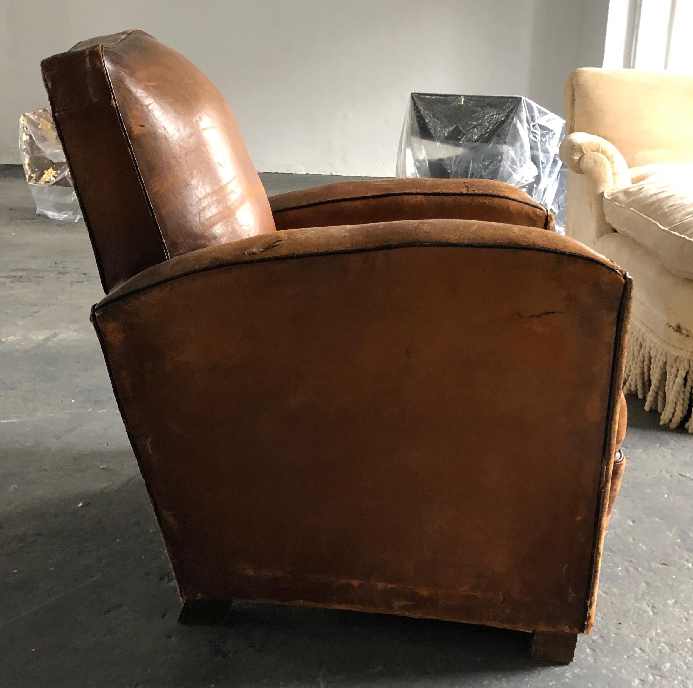 vintage leather club chairs