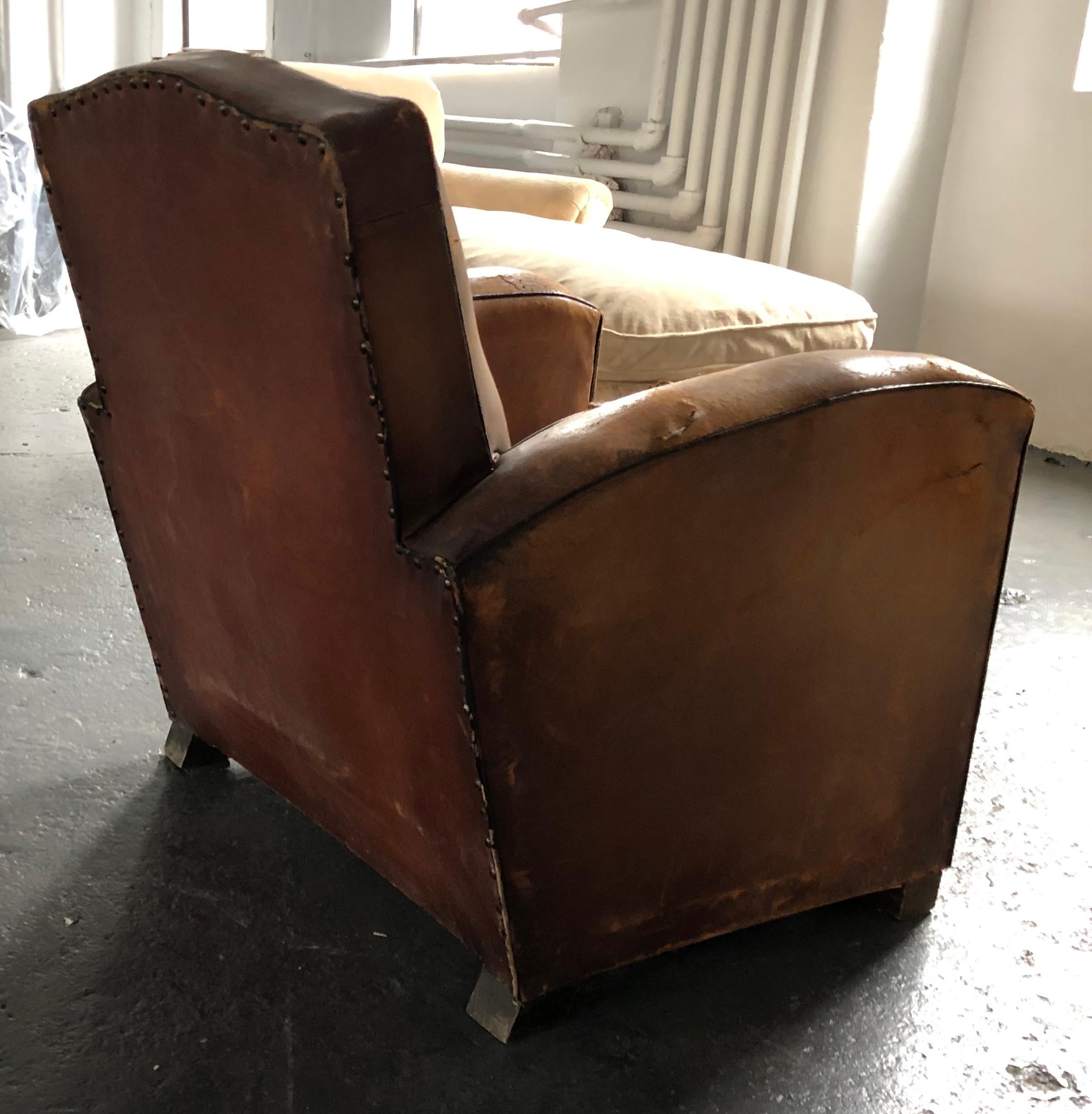 leather club chair vintage