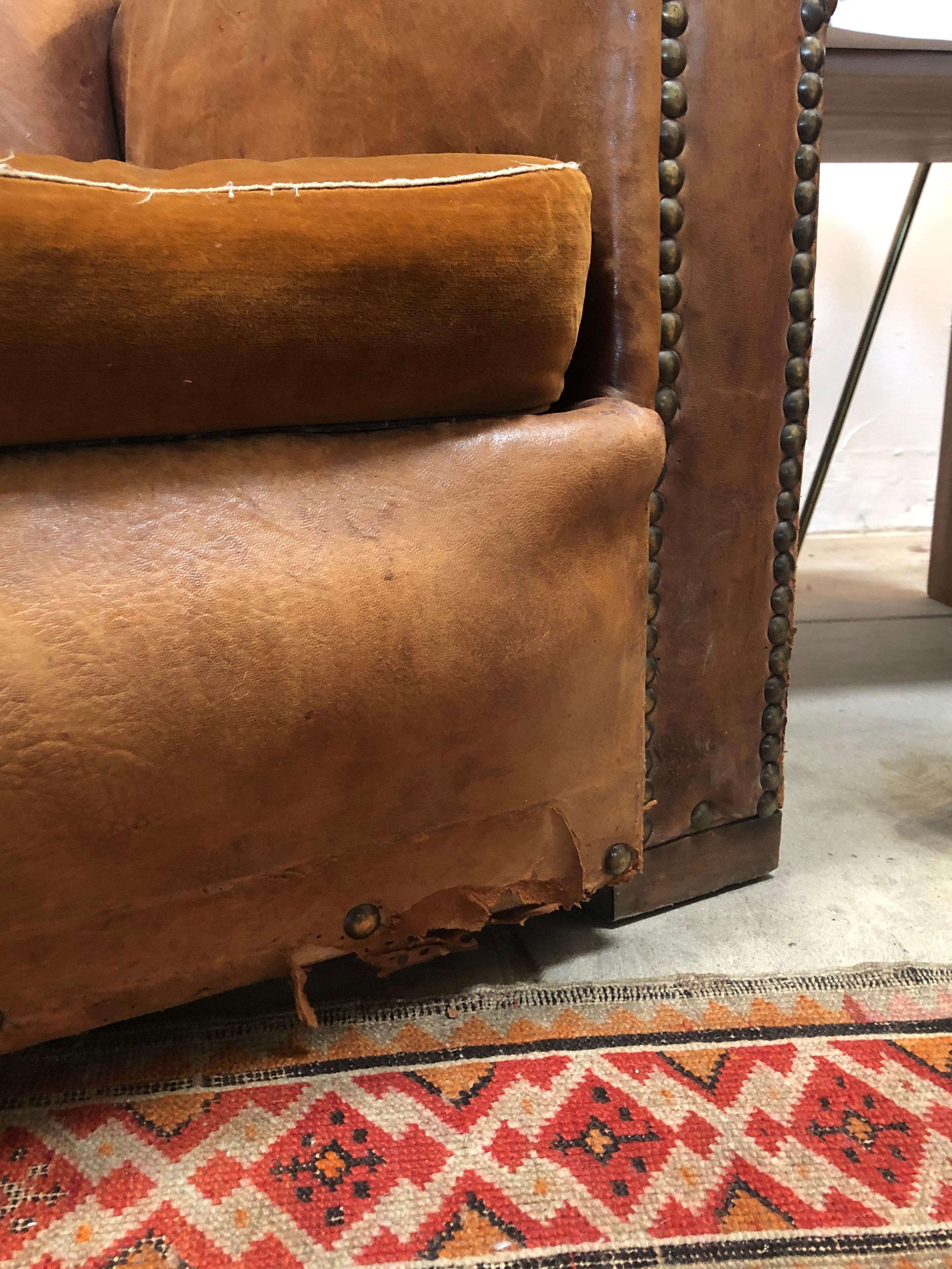 Vintage Leather Club Chair, Pair 6