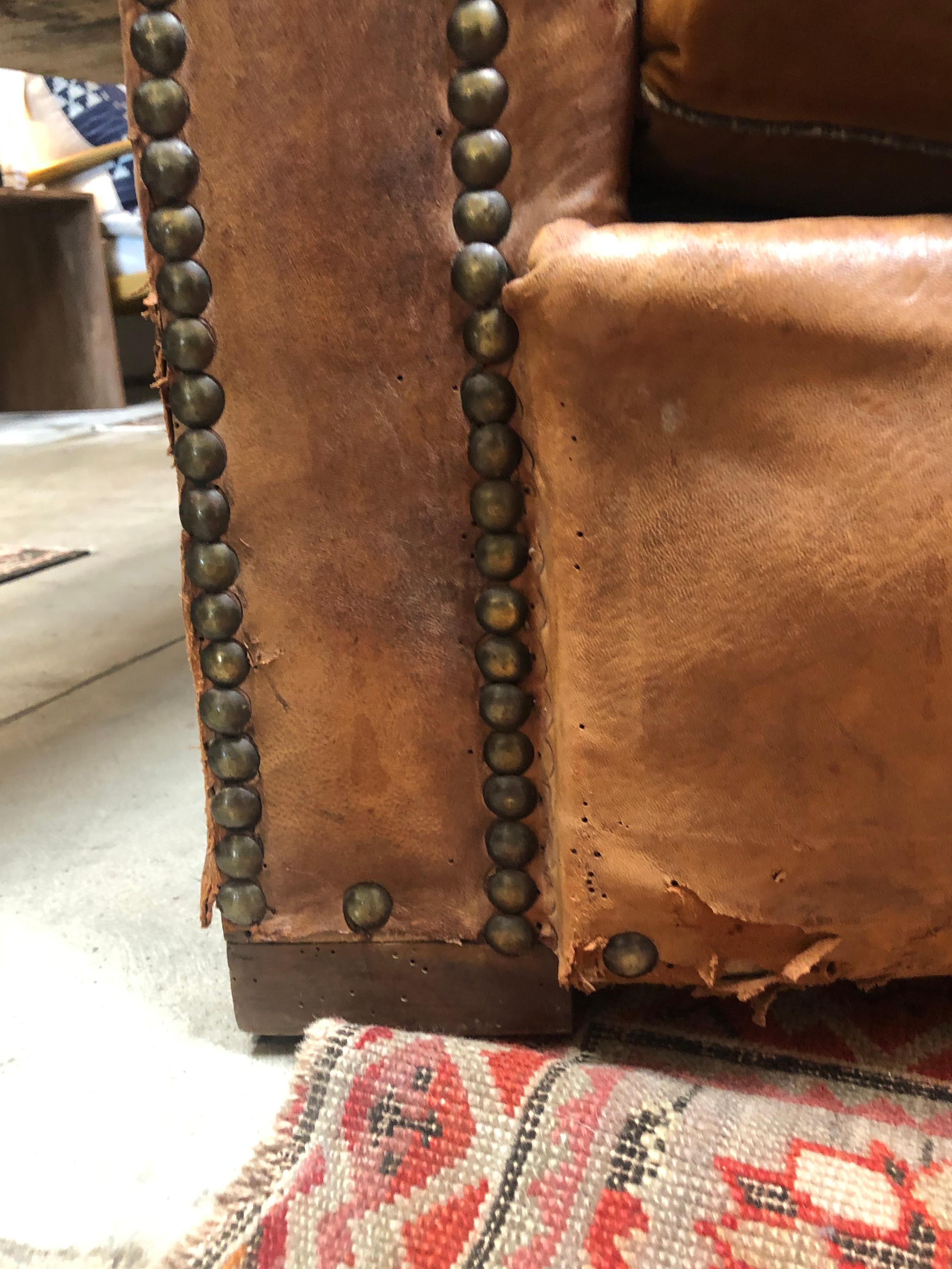 Vintage Leather Club Chair, Pair 7
