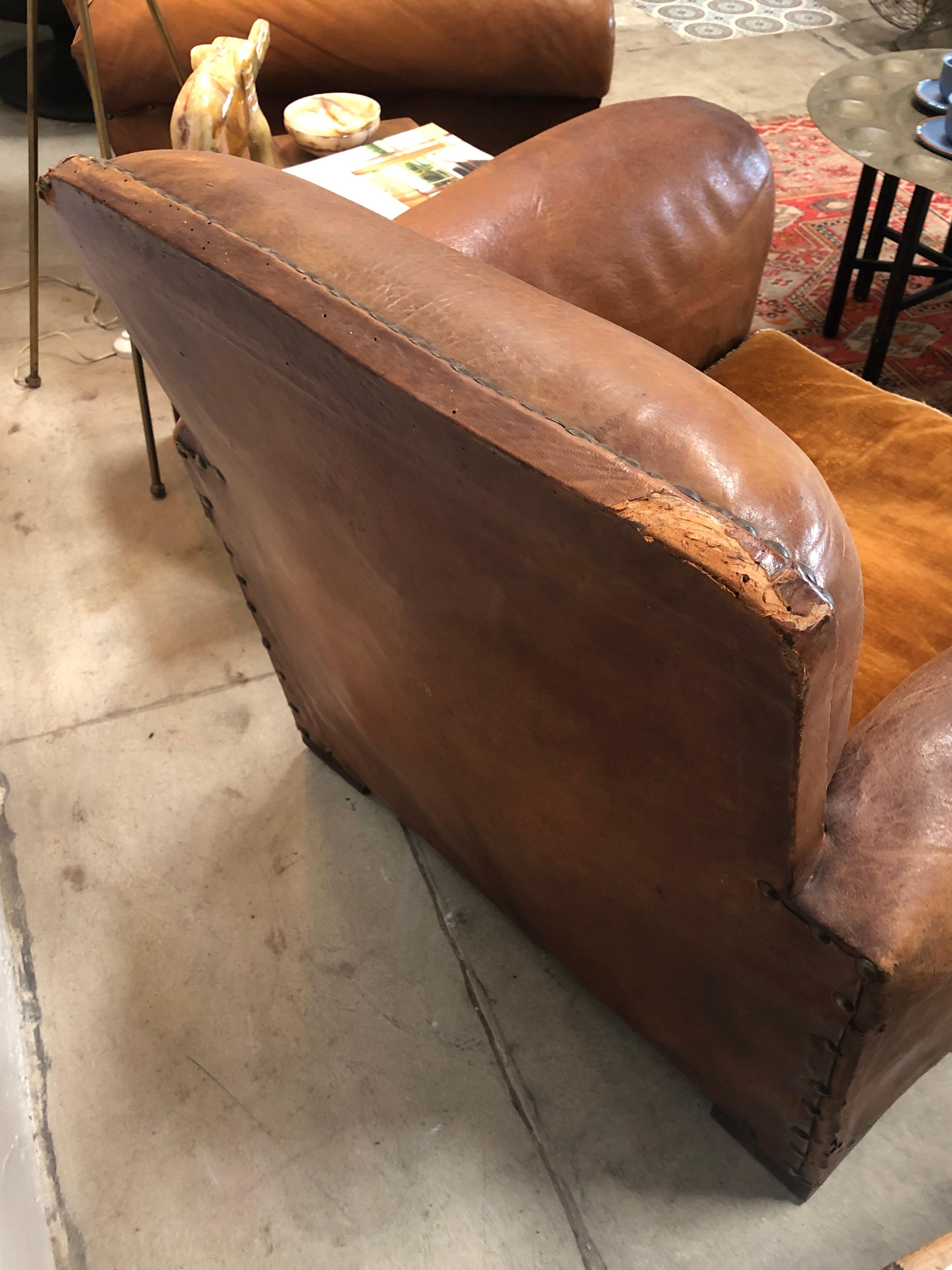 Vintage Leather Club Chair, Pair 11
