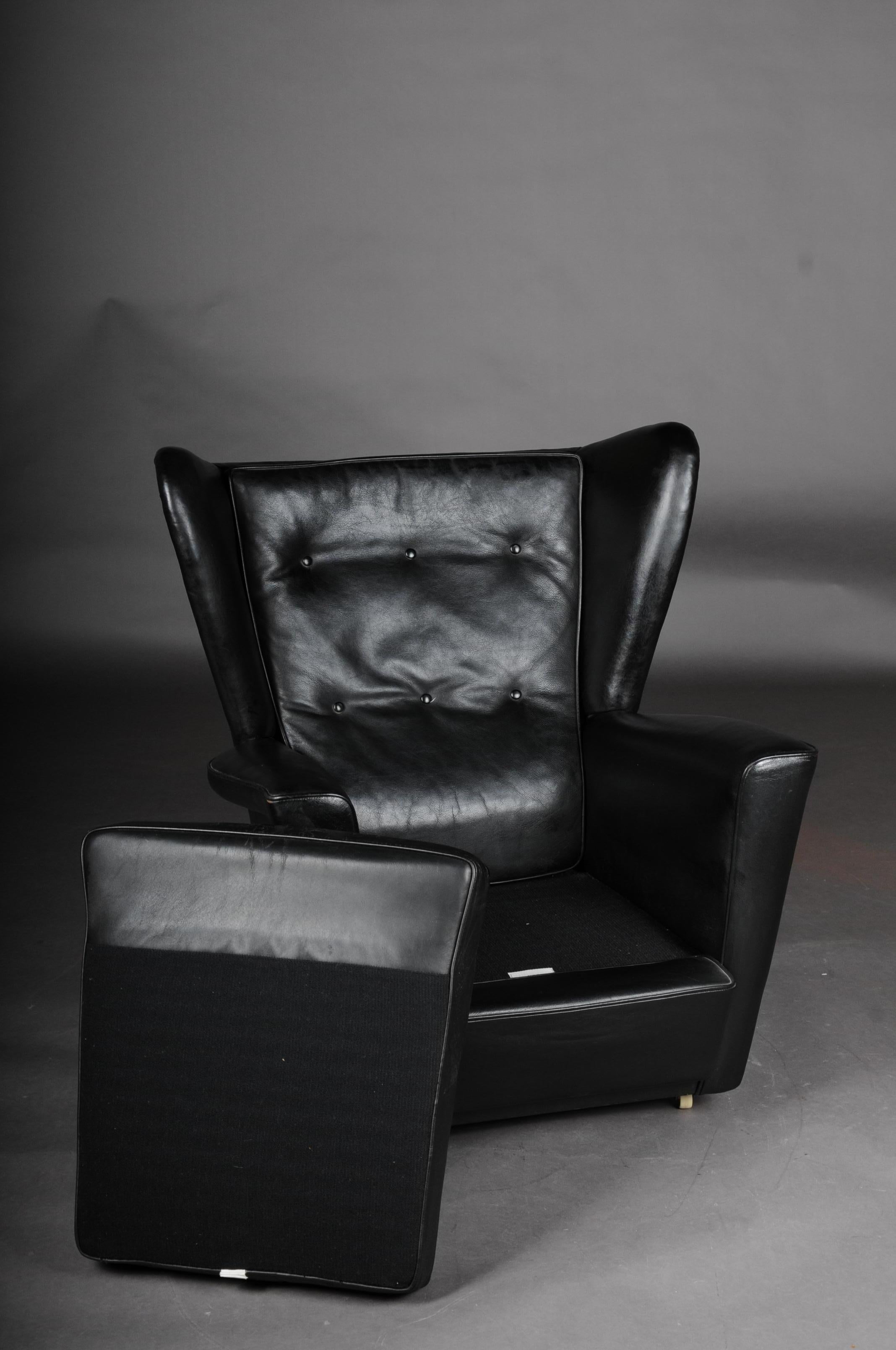 Fauteuil club en cuir vintage, tapissé, années 1960-1970, Angleterre-Londres en vente 7