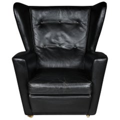 Vintage Leather Club Chair, Upholstered 1960s-1970s, England-London